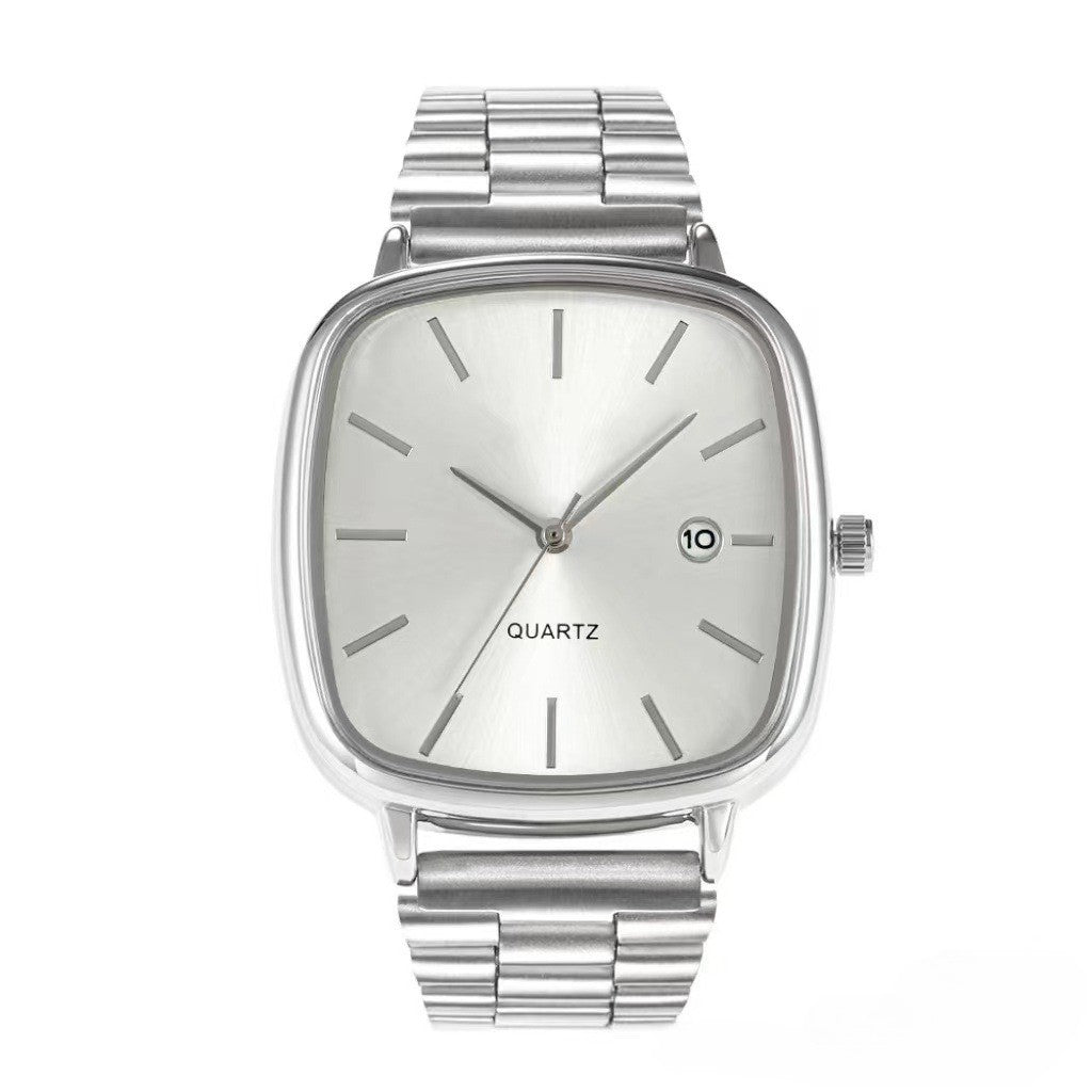 Luxury Square Quartz Watch for Men Casual Student Fashion Simple Design Versatile Stylish Calendar Watches Male Female