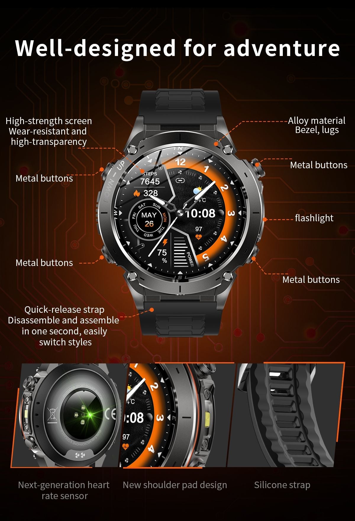 2025 New GUHUAVMI IOS Ultra GPS Smart Watch 10ATM Waterproof Built-in Dual-band GNSS Compass Military Sports Men SWIM Bracelet