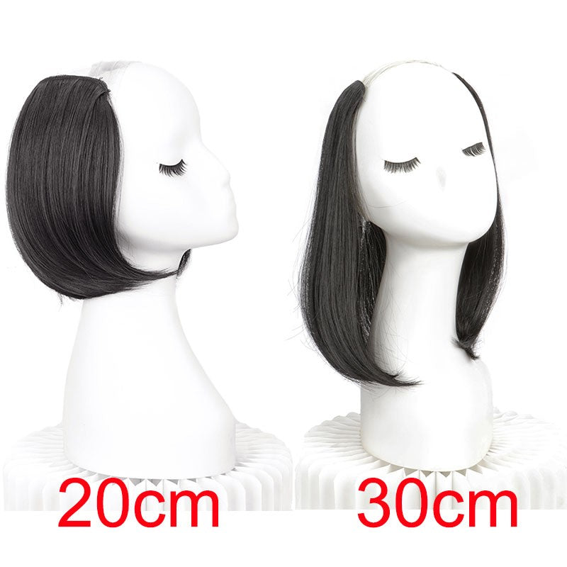 20/30cm Synthetic Short Straight Internal Buckle V-shaped Half Head 4Clips Hair Extension Invisible Hairpiece for Women 2026