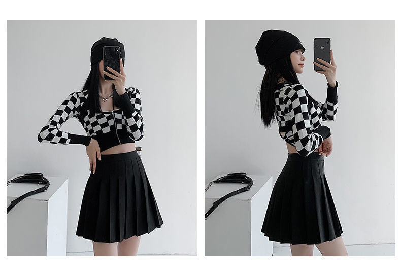 Women Pleated Skirt High Waist A-Line Mini Skirt School Girl JK Uniform Skirt Skater Skirt Tennis Skirt White Plus Size