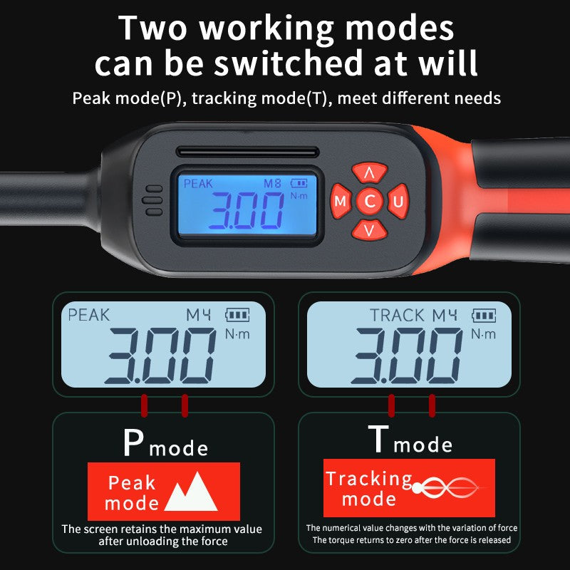 MOVECRAB Digital Torque Wrench 1.5-340N.m with Preset Values 2% Accuracy Buzzer and LED Flash Notification
