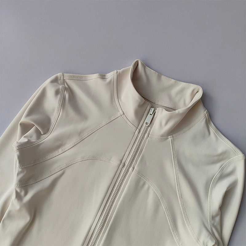 Women's Quick-Drying Long Sleeve Sports Jacket Running Training Fitness Top Gym Workout Sweatshirt - Casual Sports Coat