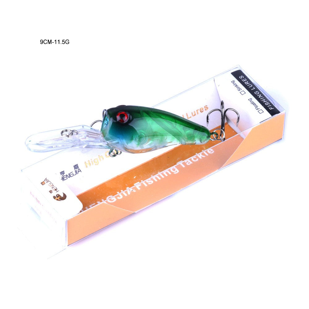 HENGJIA 13G 9CM Fishing Lures Rock Crank Bait Crankbait Minnow Bass Treble Hooks Swim Hard Lure Baits Wobbler Long Big Tongue