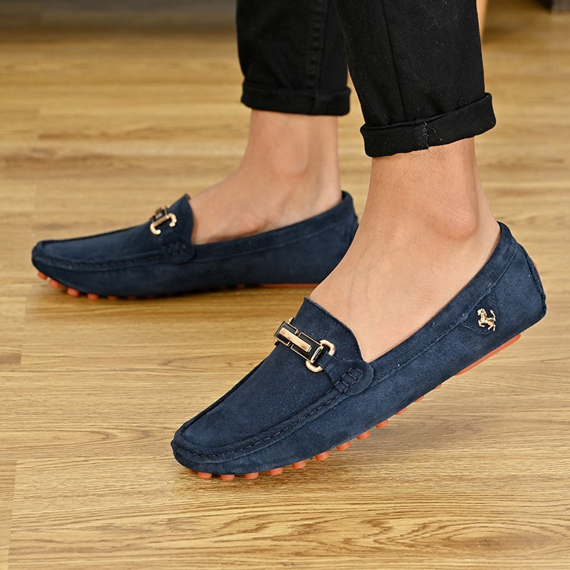 YRZL Loafers Men Big Size 48 Soft Driving Moccasins High Quality Flats Genuine Leather Shoes Men Slip-on Suede Loafers for Men