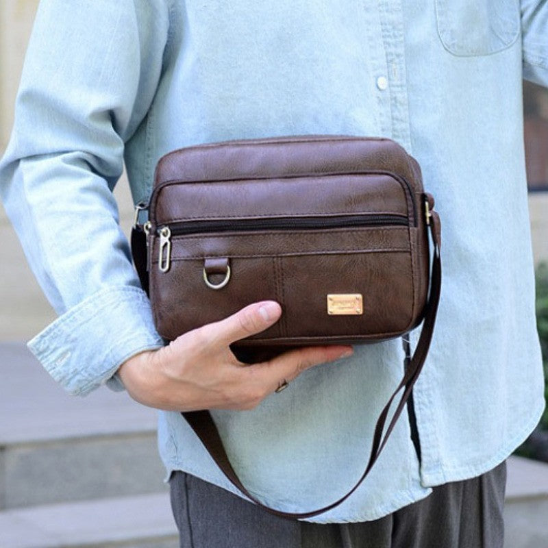 Men's PU Leather Crossbody Shoulder Bags High quality Tote Fashion Business Man Messenger Bag Leather Bags fanny pack
