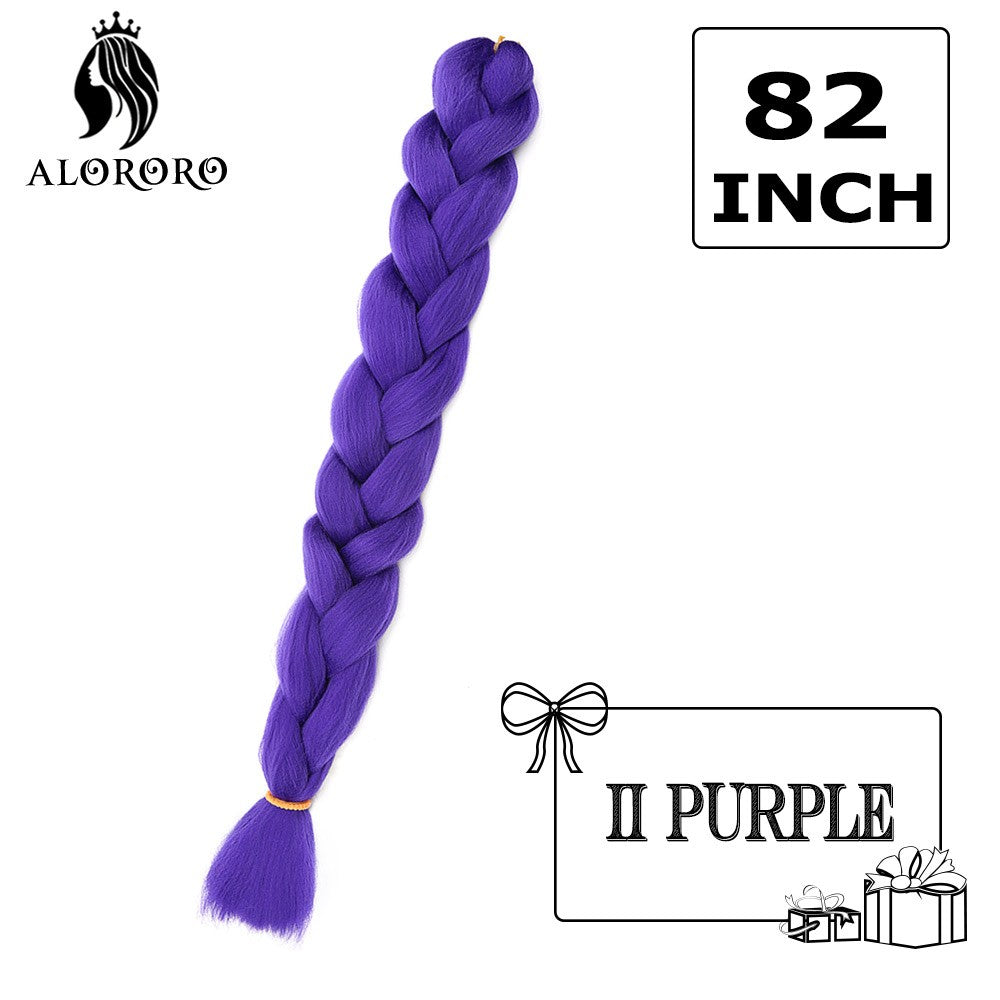 Alororo Synthetic Jumbo Braid Hair 82 Inch African Fake Hair High Temperature Fiber Puple Red Braiding Hair Extensions for Women