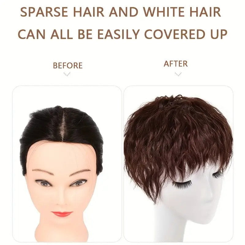 Synthetic 6Inch Clip In Hair Extension Short Curly Toupee Breathable Light Weight Hairpiece Increase Hair Volume