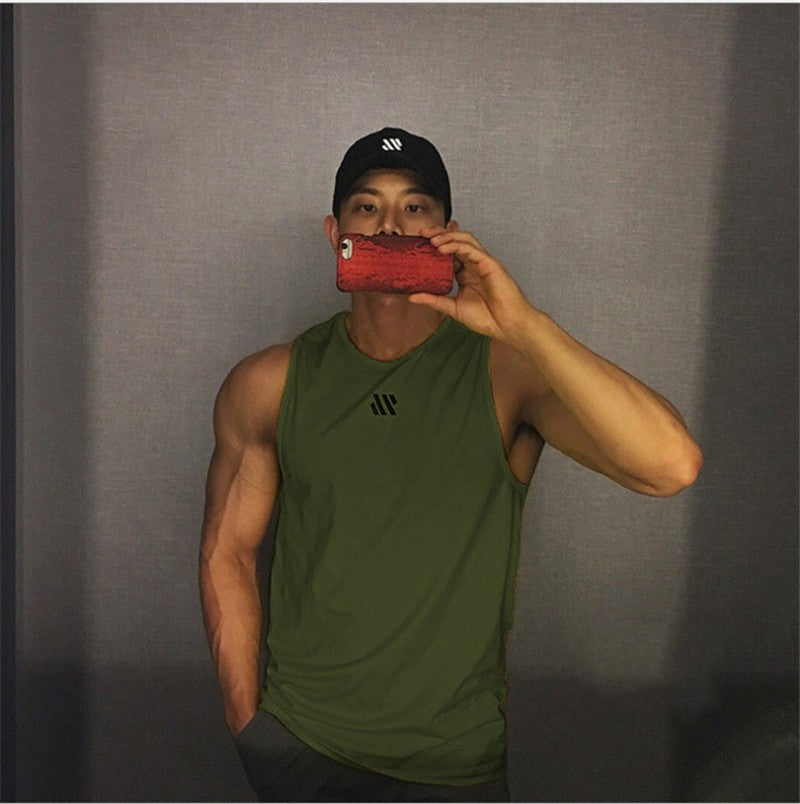 2025 Mens fitness gyms Tank top men Fitness sleeveless shirt Male mesh breathable Sports vest Undershirt Gyms Running vest men
