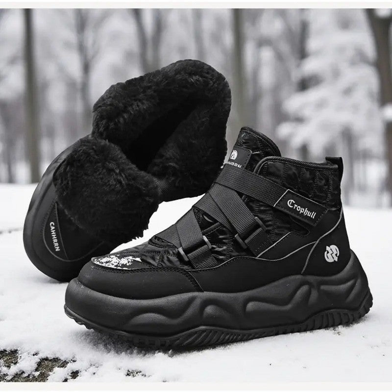 Warm Snow Boots 2025 Men's Fashion Plush Warm Comfortable Anti Slip Thick Sole Cotton Shoes Outdoor Vacation Casual Shoes
