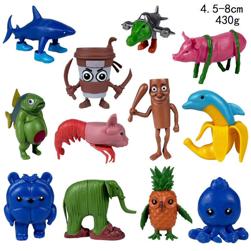 Italian Brainrot Tung Sahur Figure Toy Tralalero Tralala Figures Bombardino Crocodilo Shimpanzini Bananini Model Decor Doll Gift