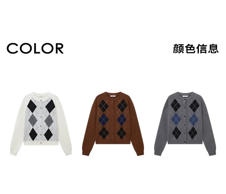 College style sweater 100% Australian Wool Sweaters Large Size Cardigan High-grade Women's Autumn Winter Fashion Knitwear