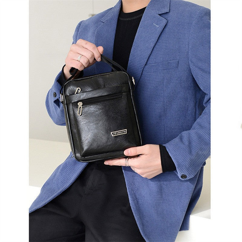 Men's PU Leather Crossbody Shoulder Bags High quality Tote Fashion Business Man Messenger Bag Leather Bags fanny pack