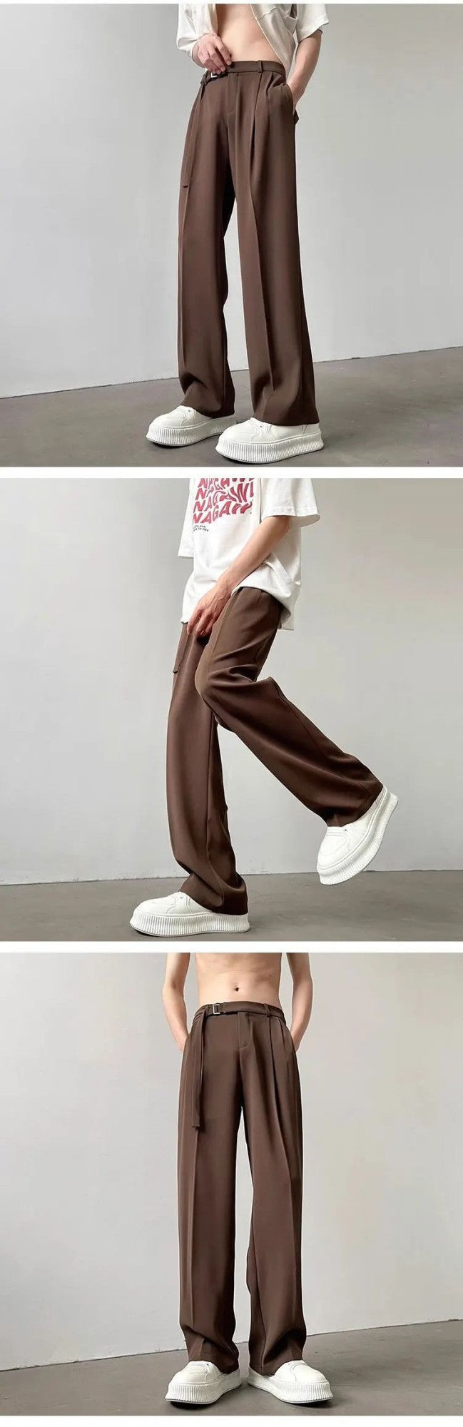 Casualsuit Pants Men's Autumn Japanese Light Luxury Draped Trousers Loose-fit Straight-leg Versatile Wide-leg Long Pants