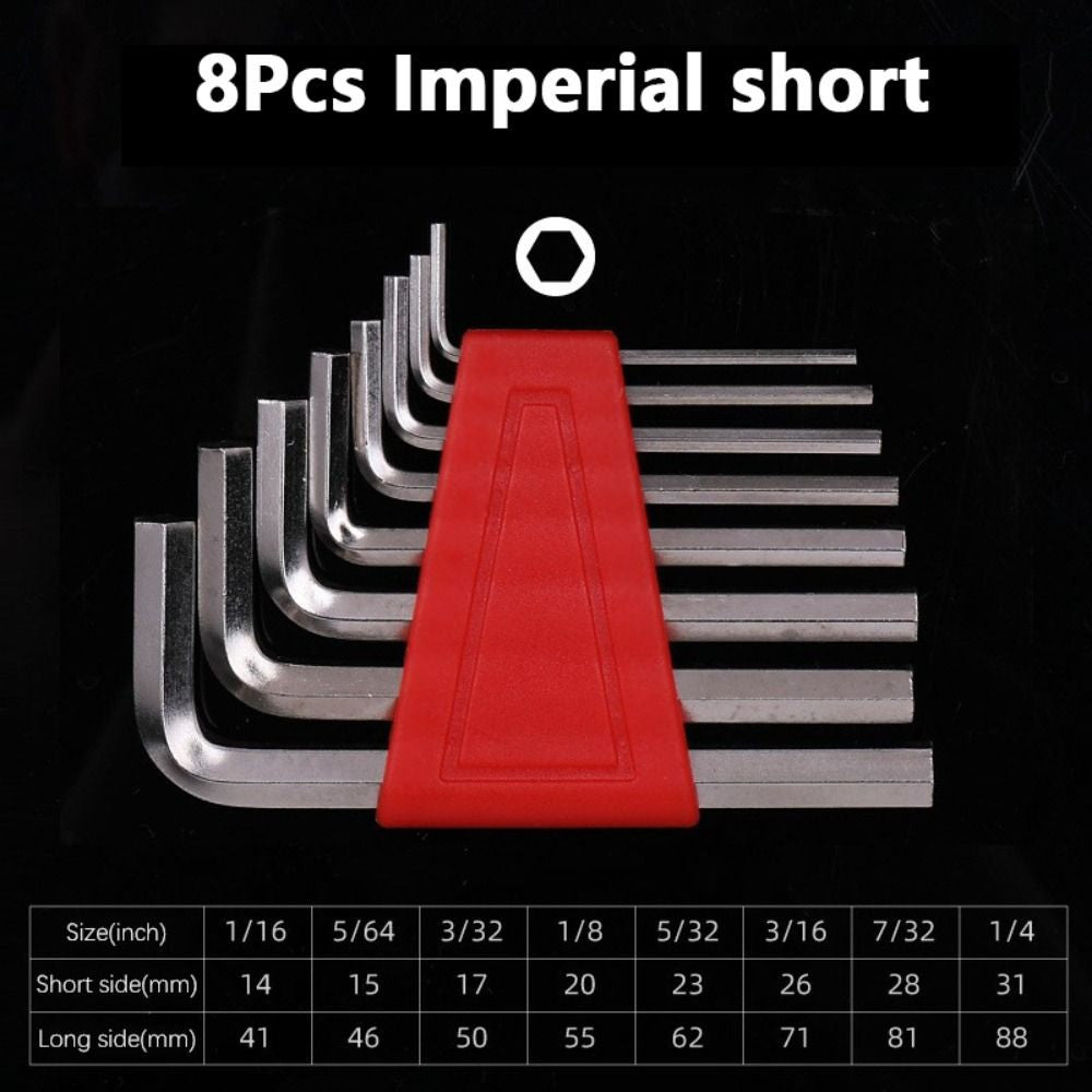 5/8/11 PCS Portable Short Arm Tool Size Allen Key Inch Wrench L Wrench Metric Wrench Allen Wrench