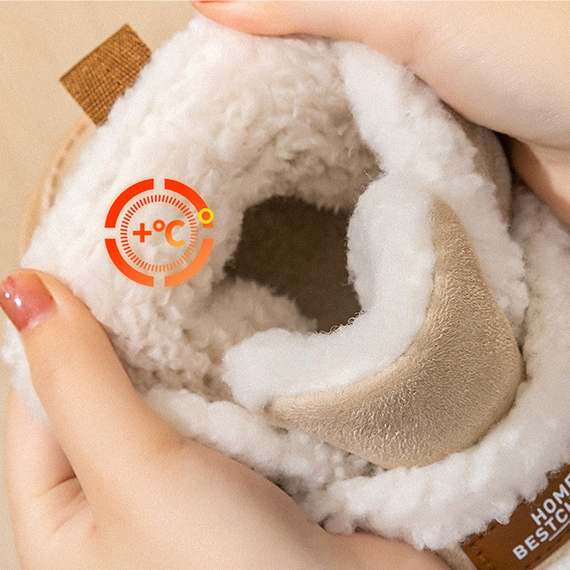 Thick Soled Snow Boots For Women Fluffy Plush Faux Fur Soft Slippers Winter Indoor Comfortable Home Non-slip Cotton Shoes