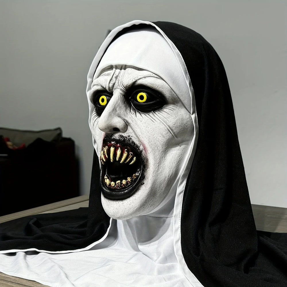 New Mask Frightening Nun Costume Synthetic Latex Street Style Horror Accessory Realistic Details Halloween Horror Theme Events