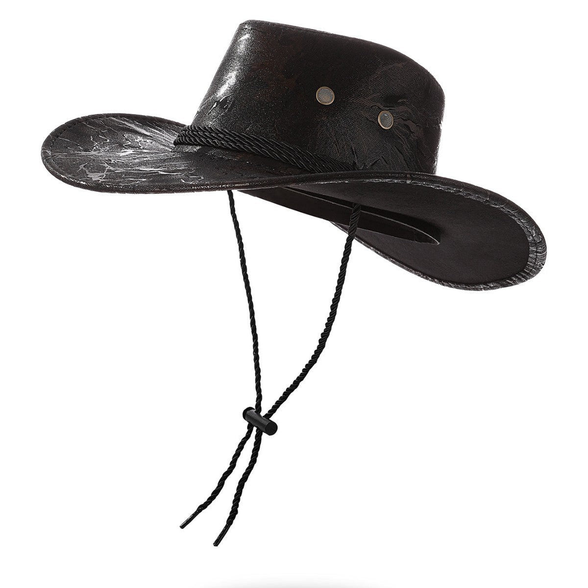 New Vintage Western Cowboy Hat For Men's Gentleman Lady Jazz Cowgirl With Leather Wide Brim Cloche Church Sombrero Hombre Caps