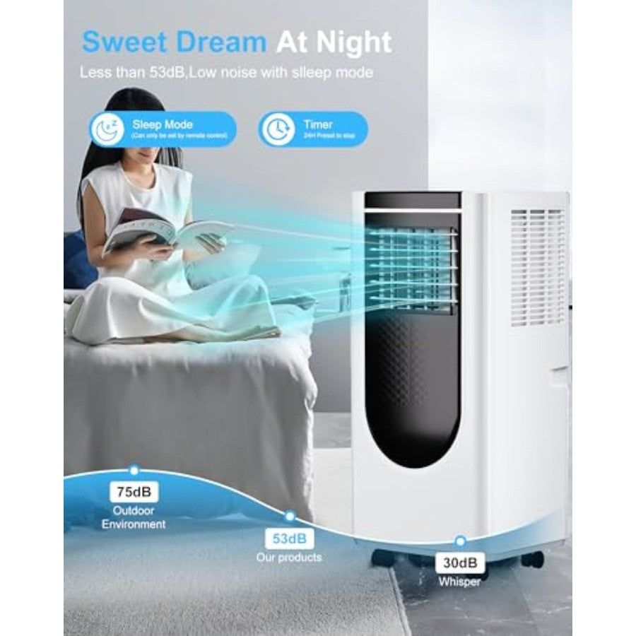8000 BTU Portable Air Conditioners with 4 Modes for Efficient Cooling Energy Saving Remote Control 24-Hour Timer Ideal for Bedr