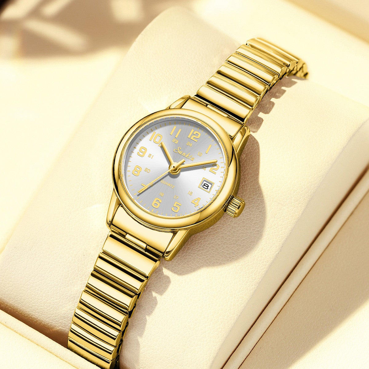 LIGE Sunkta Elegant Fashion Woman Watch Classic Luxury Auto Date Waterproof Simple Stainless Belt Watches for Women Montre Femme