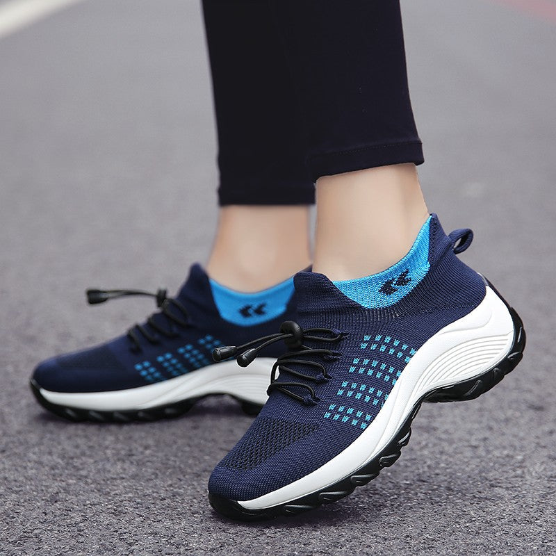Oiaano Barefoot Womens Walking Shoes GreySock Casual Ladies Fashion Sneakers Comfort Slip On Air Cushion Platform Lightweight
