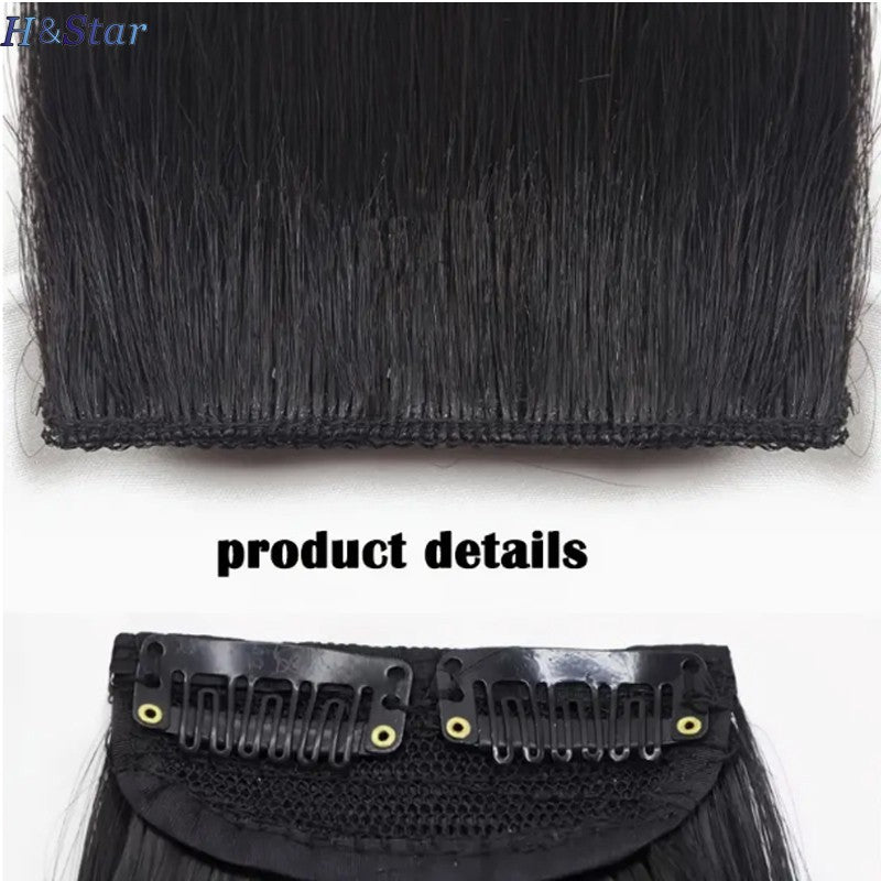 H&STAR 30cm Synthetic Short Straight Pad Invisible Hair Extension Lining of Hair Top Side Cover Hairpiece for Women