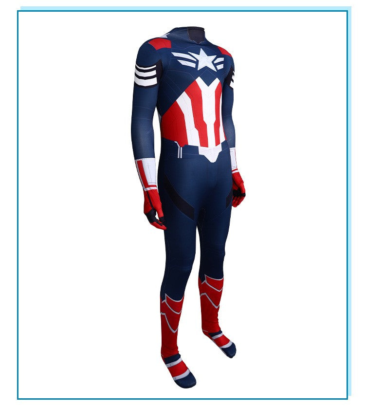 New Captain America 4 Cosplay Kid Adults Jumpsuit Superhero Clothing Creative Party Halloween Carnival Party Suit