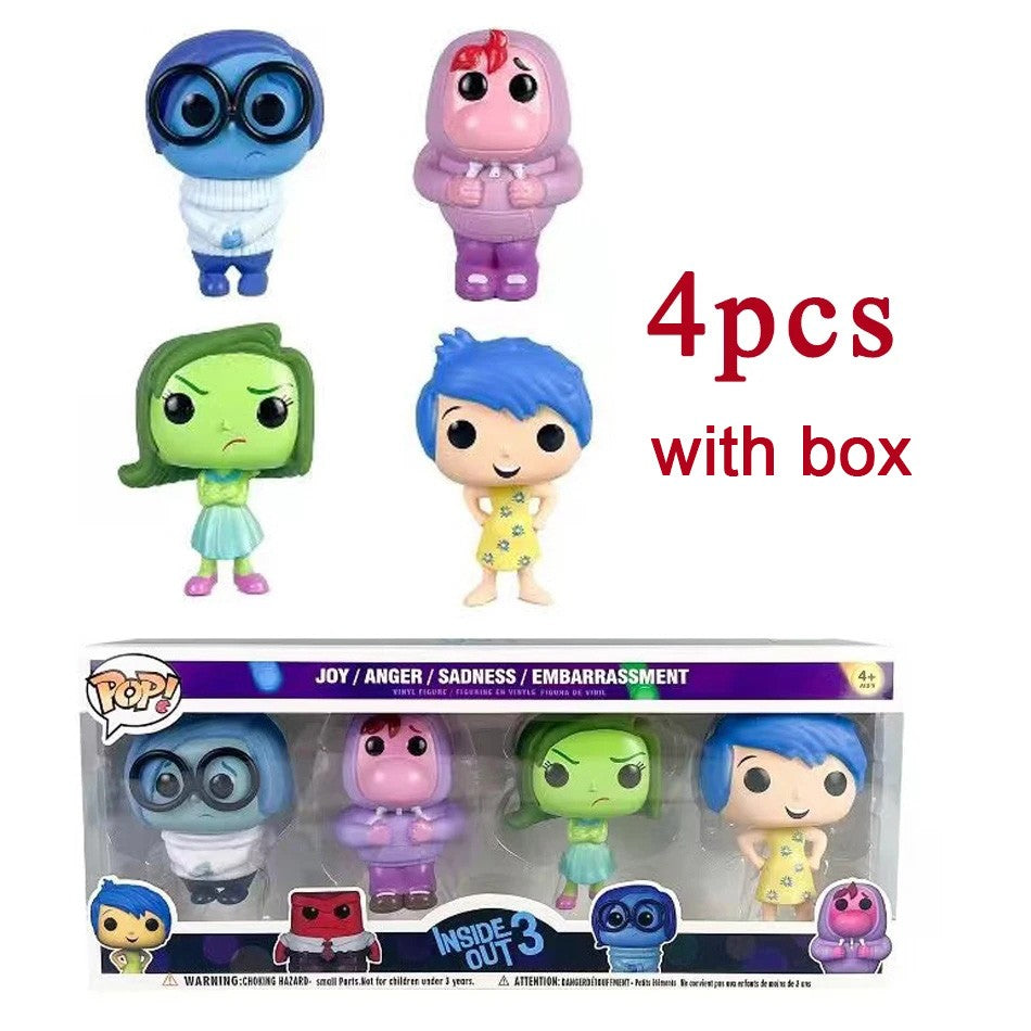Anime inside out 2 Joy Anxiety Anger Sadness Disgust Fear POP Figure Action Toys Cartoon Movie PVC Doll Figurines
