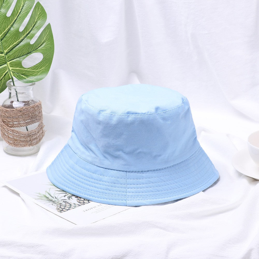 Cotton Summer Foldable Bucket Hat Unisex Women Outdoor Sunscreen Hat Pure Color Fishing Hunting Cap Men Basin Chapeau Beach Cap