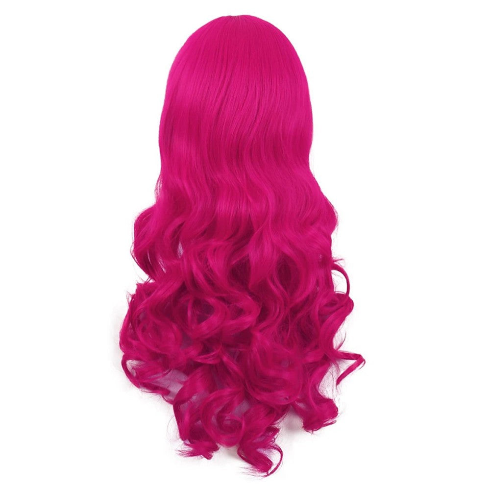 HAIRJOY Synthetic Hair Wavy Pink Ponytail Wig for Jean Cosplay Game Princess Anime Wigs with Hair Pigtails Bangs Halloween Wig