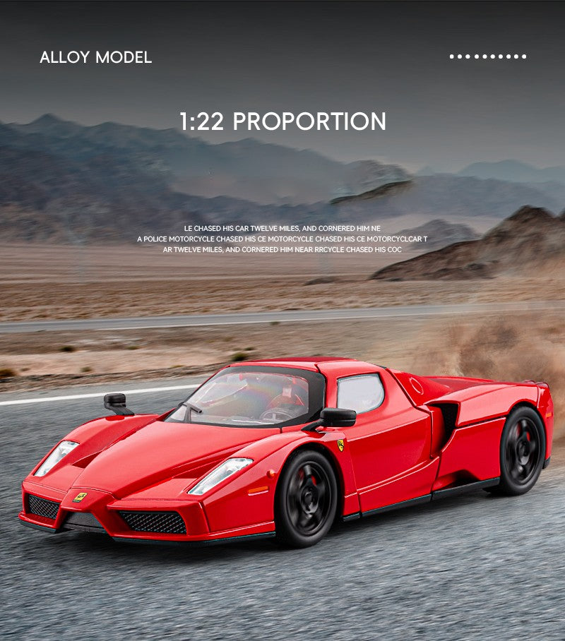 1:24 Enzo Sports Car Alloy Scale Car Model Diecast Metal Miniature Car Model Sound?Light Children Toy Car Vehicles Gifts