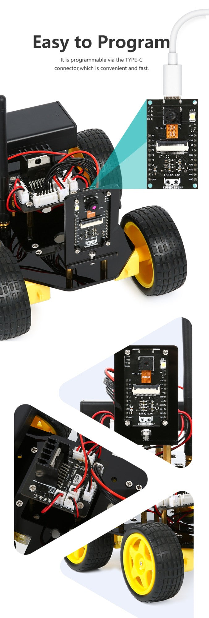 ESP32 Smart Robot Car Kit Remote Control Car for Arduino Programming Project STEM Education Science Coding Kit
