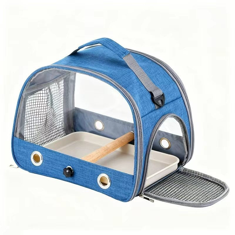 Portable Foldable Bird Cage Equipped with plastic chassis Handheld small pet bag Suitable for Parrot Hamster Hedgehog Chipmunk