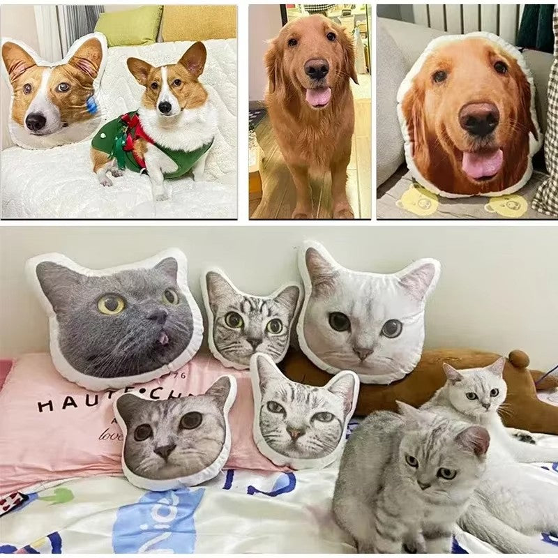 Winter New Photo Custom Pillow 3D-Printed Pet Dog Cat Cushion Cartoon Animal Pillow Sofa Bed Decors Unique Birthday Gifts