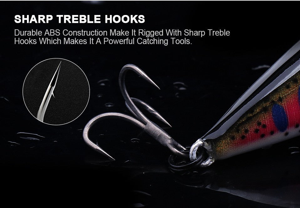 TREHOOK Jerkbait for Bass Trout Pike Sinking Minnow Fishing Lure 50mm 5g Hard Bait Wobblers Crankbait Artificial Fishing Tackle