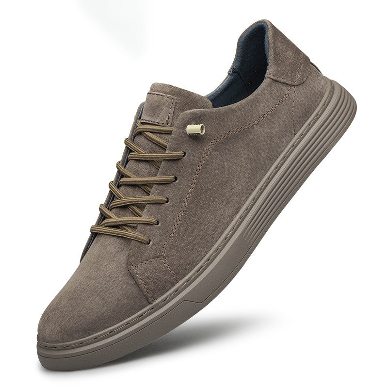 New Men's Suede Fashionable Lace-Up Casual Shoe Breathable And Comfortable Walking Shoe Anti -Slip And Wear-Resistant Flat Shoes