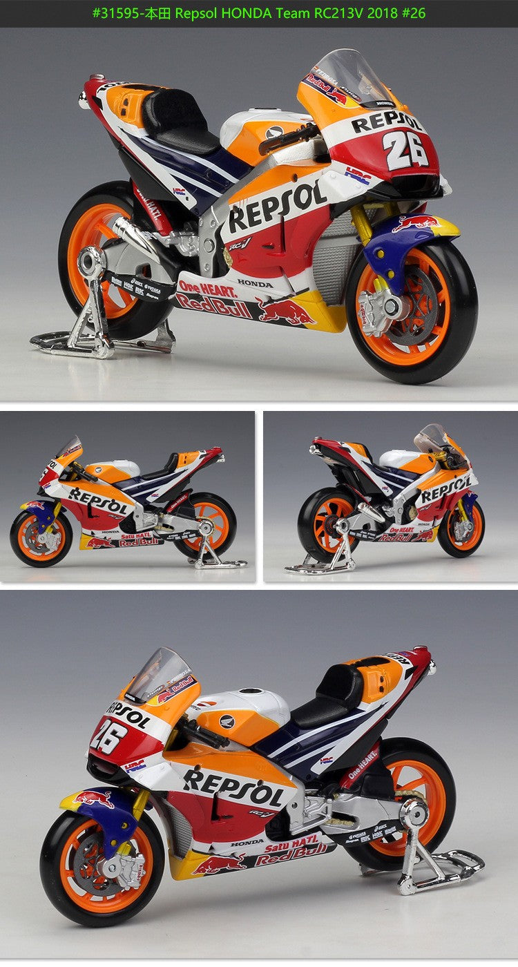 Maisto 1:18 Honda Rc213v Racing Car 2021 moto Gp #44 #93 Racing Imitation Alloy Motorcycle Model Finished Toy Gift Collection