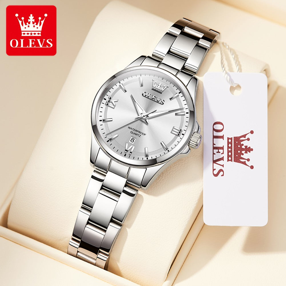 OLEVS 3668 Women Watch Luxury Original Quartz Watch Sword Needle Fashion Roman Automatic Date Calendar Window Women Watch