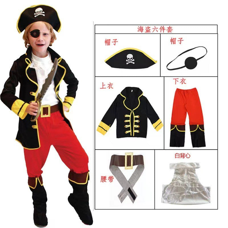 Halloween Children's Pirate Costume Boy Boy Children's Pirate Costume Preschool Fantasy Children's Role Playing Costume