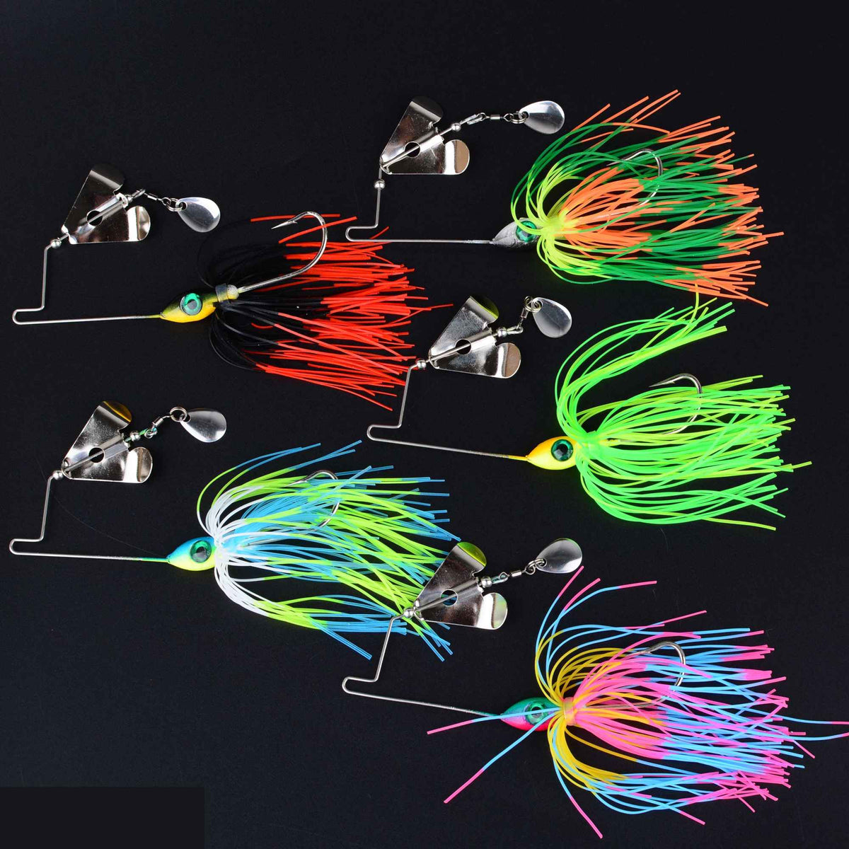 5Pcs Spinner bait Bass jig Weedless fishing lure Buzzbait wobbler chatterbait for bass pike walleye fish Tackle