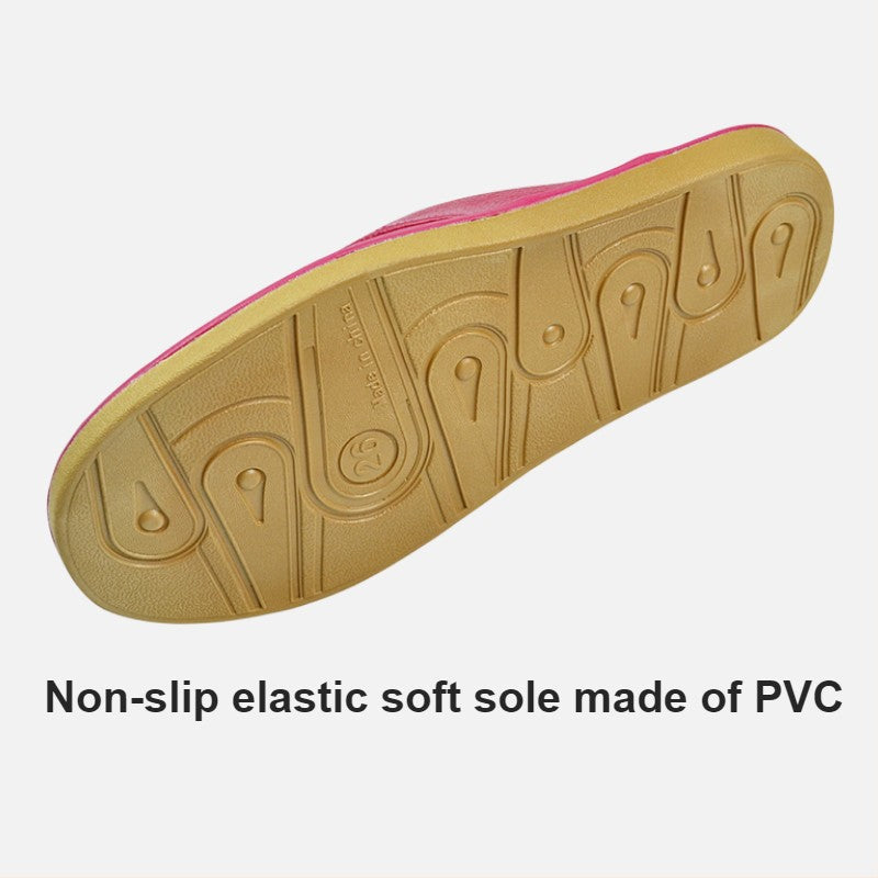 Big sizeGenuine Cow Leather Slippers Homes in indoor slipper Spring Autumn men women elderly non-slip casual single Slides shoes
