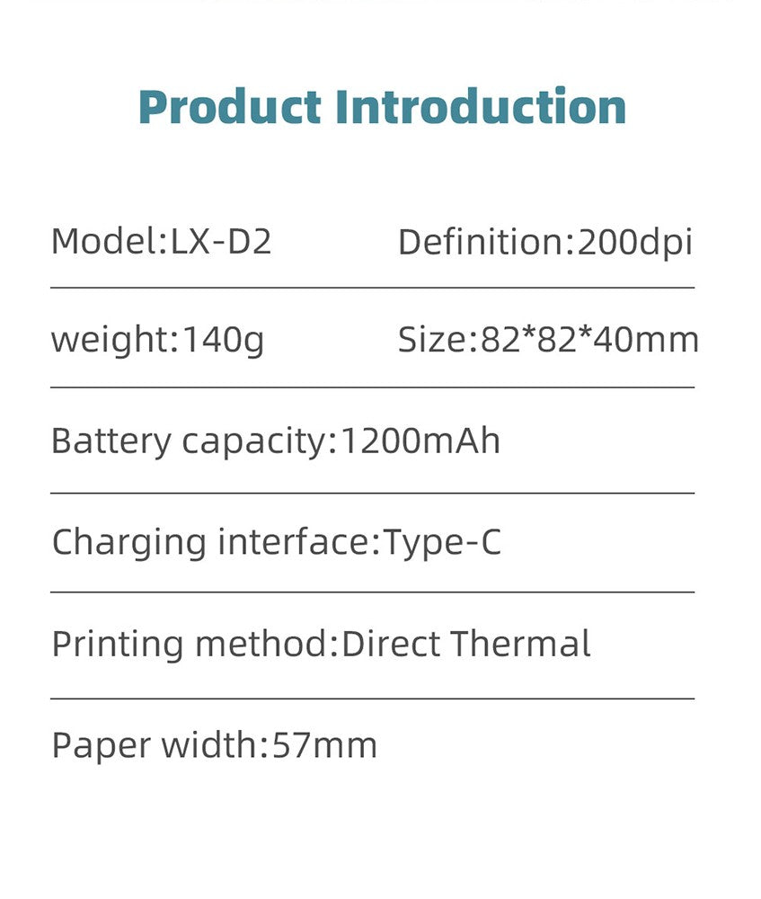 DOLEWA B3 Portable Mini Printers Wireless Bluetooth Inkless Sticker Maker Printer Tag Price Machine for Office School Kitchen