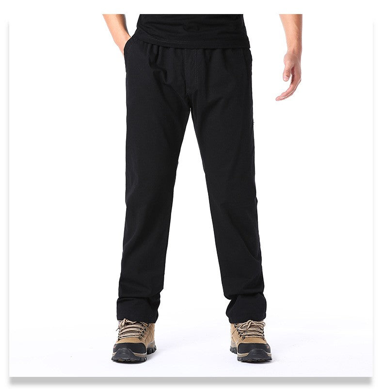 Casual Pants Men's Spring Autumn Cotton Cargo Trousers Plus Size Large Sports Pants Loose Straight Man Elastic Waist Pants