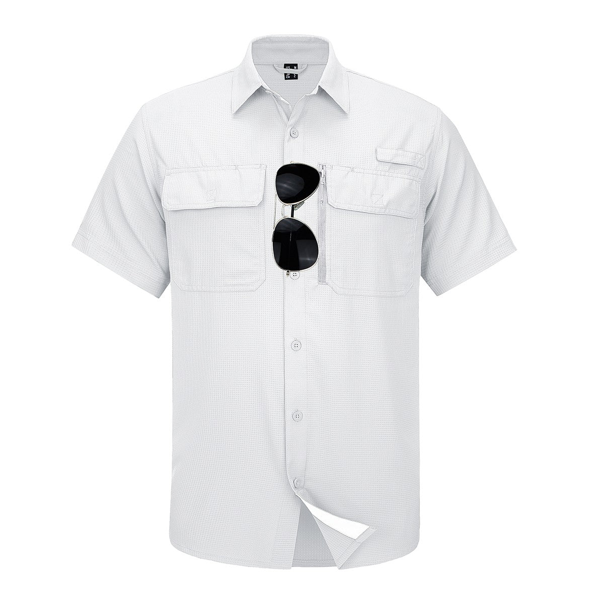 MAGCOMSEN Mesh Breathable Shirt Men's Quick Dry Button Short Sleeves UPF 50+ Sun Protection Hiking Fishing Work Cargo Shirts
