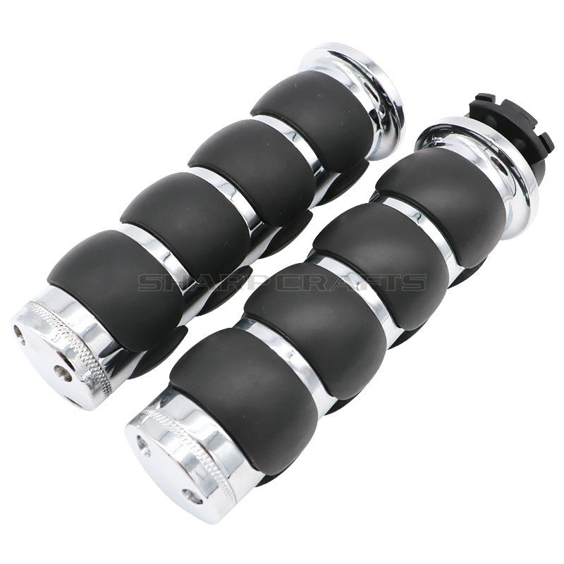 1" 25mm & 7/8'' 22mm Billet Rubber Flame Spike Hand Grips For Harley Honda Kawasaki Suzuki Yamaha Bikes Cruiser Chopper Custom