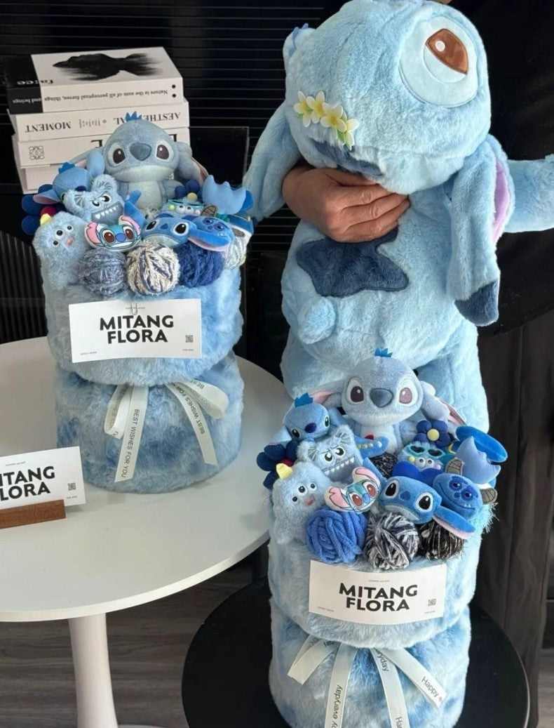 Disney Cartoon Lilo & Stitch Girls Creative Dolls Bouquet Valentine's Day Gifts To Friends with High-Pretty Birthday Gifts