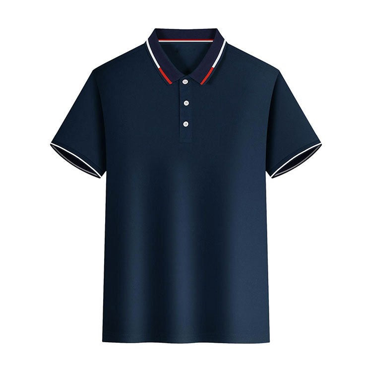 Men's new top Polo shirt T-shirt Summer men's short sleeve color lapel casual fashion white shirt T-shirt men's short sleeve