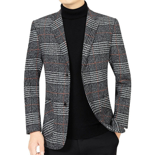Classic Men's Suit Jacket England Plaid Blazers High Quality Business Causal Suit For Men Clothing Conjuntos De Blazer A2F1732