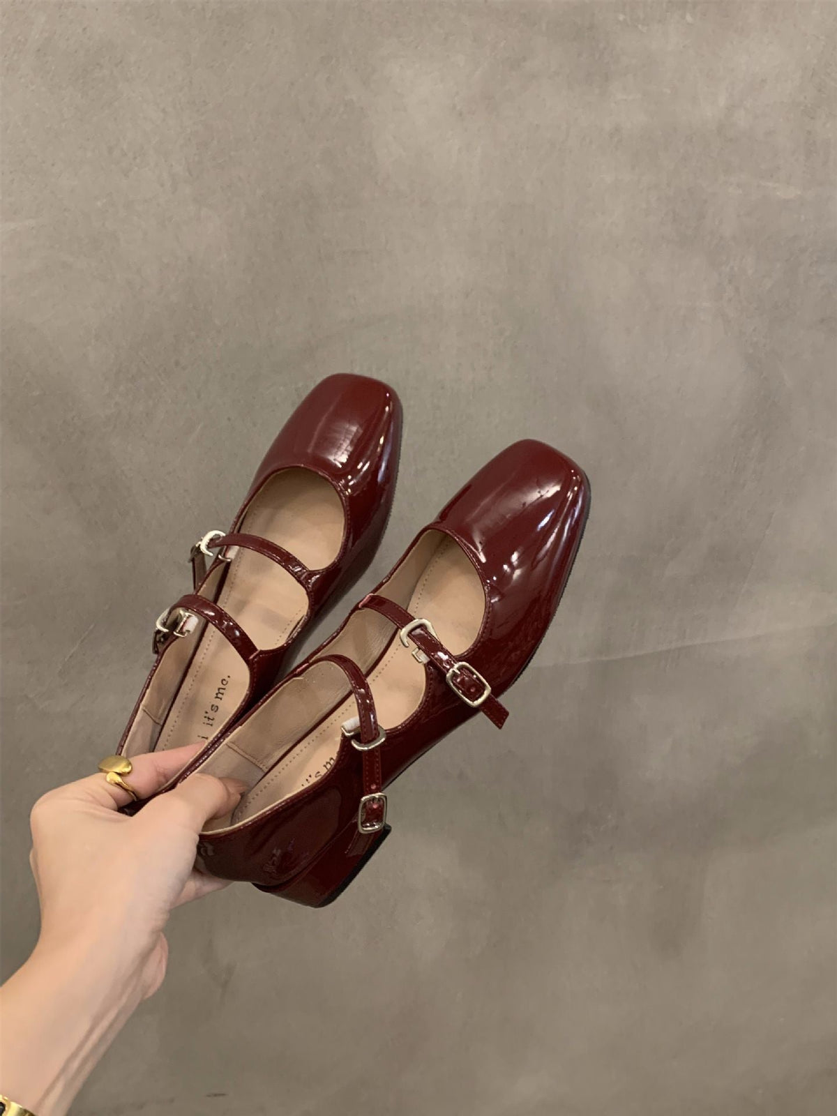 Mary Jane Shoes for Women Retro Medium Heel Women's Single Shoes Fashion Gloss Soft Comfort Ballet Shoes Zapatos De Mujer