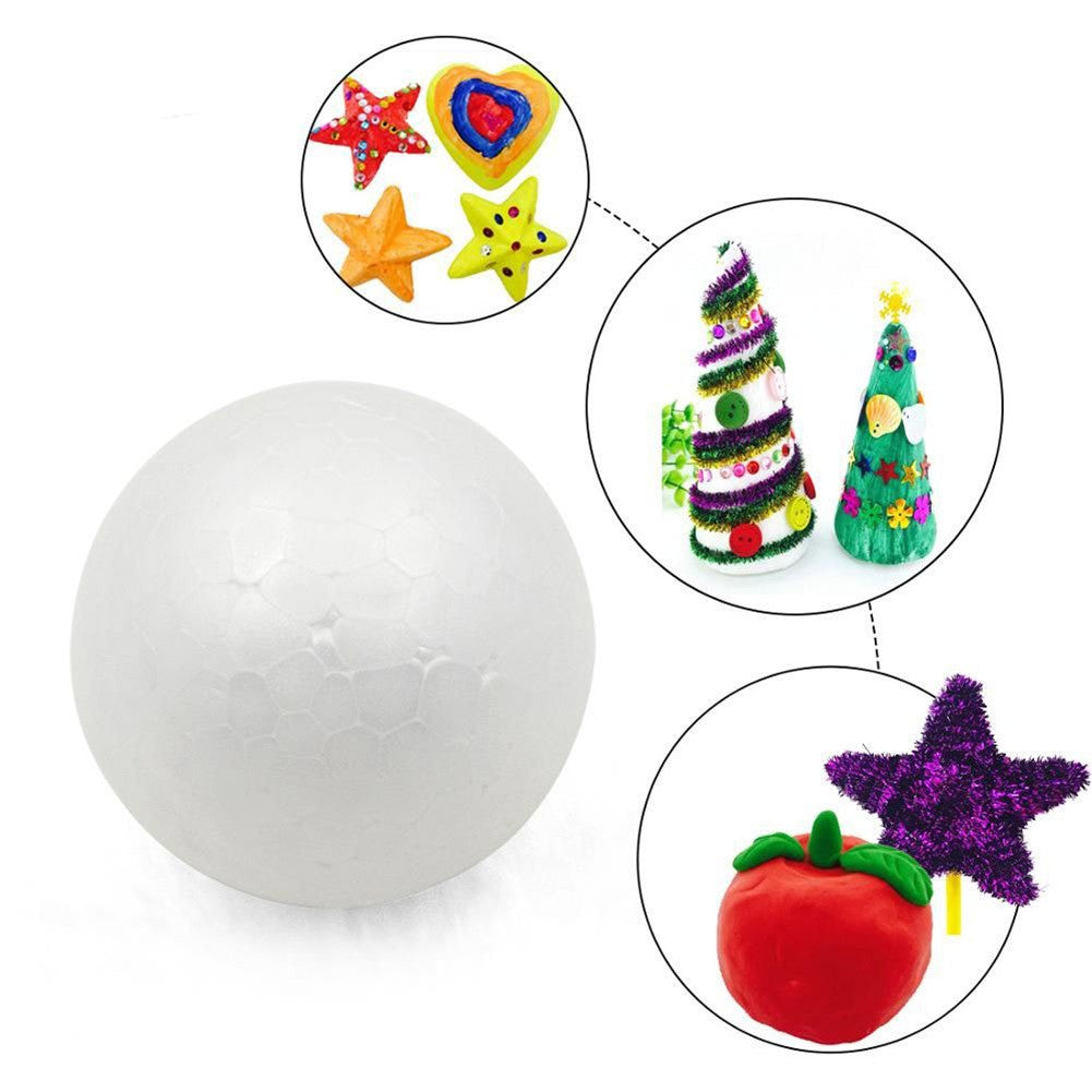 10pcs Solid Foam Ball Polystyrene Balls 50mm-100mm Round DIY Accessory Handmade For Party Celebration Christmas Decoration