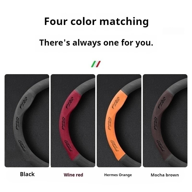 Car Suede Anti-slip Steering Wheel Cover For Ford Mondeo Focus Raptor Puma Edge Explorer Ecosport Ranger F150 Kuga Fiesta Fusion